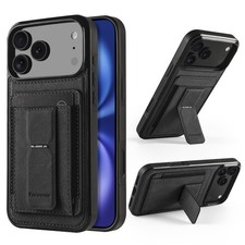 For iPhone 17 Pro Max 16 15 Shockproof Kickstand Wallet Credit Card Slot Case