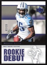 2005 Upper Deck Rookie Debut Blue #/15 Derrick Mason #8 Baltimore Ravens