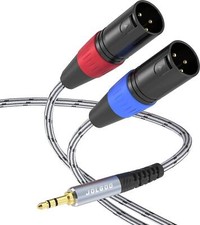 3.5 Mm TRS to Dual XLR Male Pro Stereo Breakout Cable, 1/8" TRS Stereo to 2 XLR