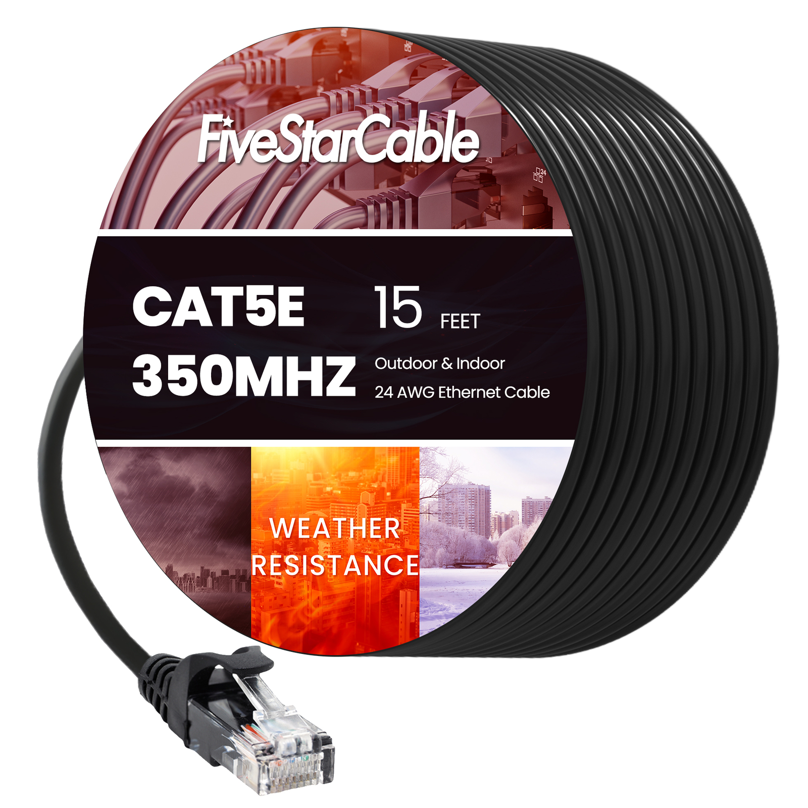 High-Speed Cat5e Ethernet Cable 3ft to 100ft for LAN PC Gaming & Networking-image