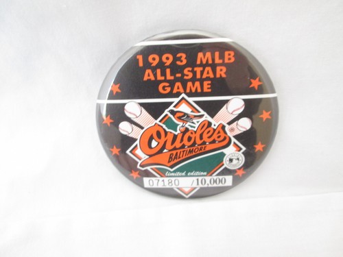 1993 MLB All-Star GAME Button Pin Baltimore Orioles Litd Ed 07180/ ...