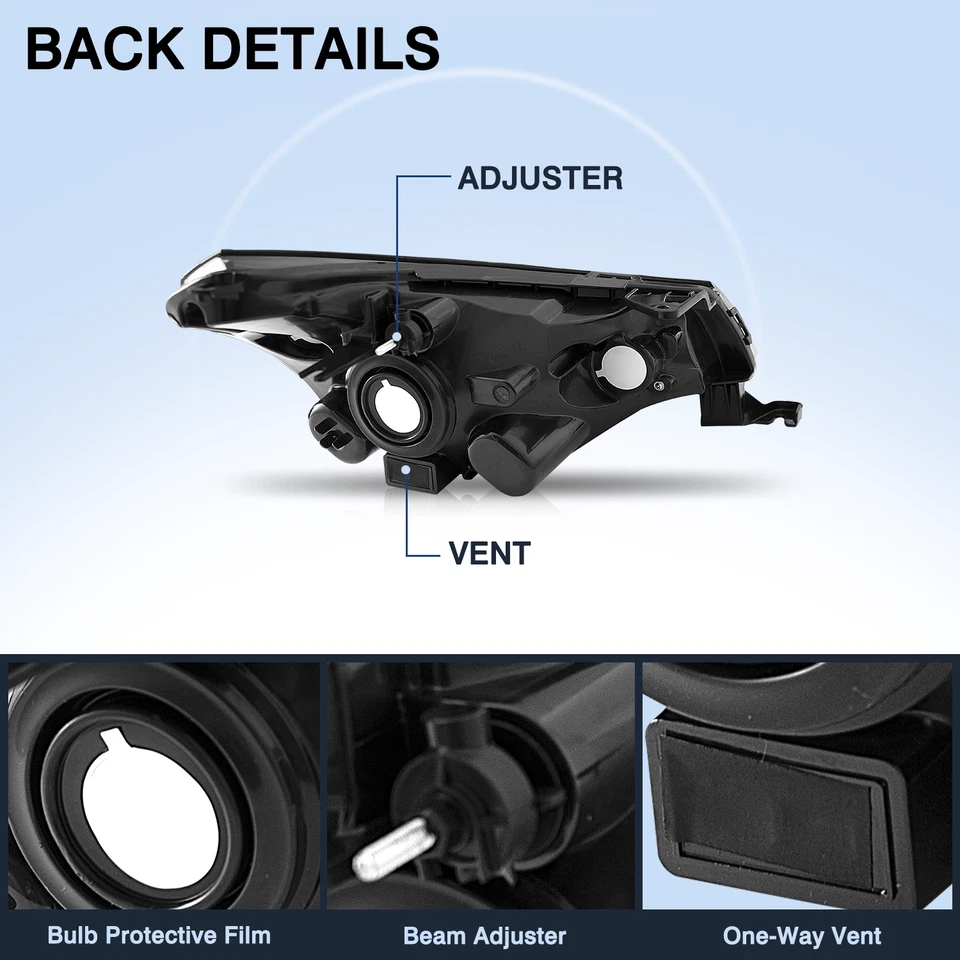 Faros halógenos diestros+derechos para Ford Focus S | SE | SES | SEL 2008 2009 2010 2011 Foto 3 de 4
