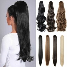 Wavy/Straight Hair Claw Clip Human Hair Ponytail 100 Remy Human Hair Extension