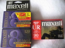 Maxell Hi8 XR-Metal Professional Quality Cassette 2 pack Bonus Audio UR 90 