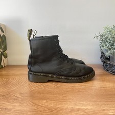 Dr Martens 1460 J Pascal Black Leather Zipper Unisex Kids Combat Boot Size 3