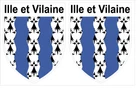 2x ILLE et VILAINE patches department 35 stickers 4x5cm coat of arms sticker