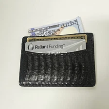 Black Genuine Python 5 Pocket Card Case - USA