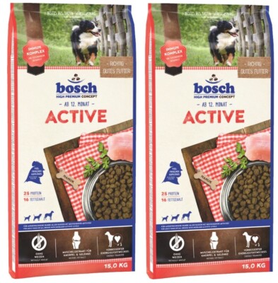 Bosch Active HPC Hundefutter Trockenfutter für aktive Hunde 2x15kg