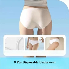 8 Pcs One size Disposable Cotton Underwear for Women Men Travel Salon