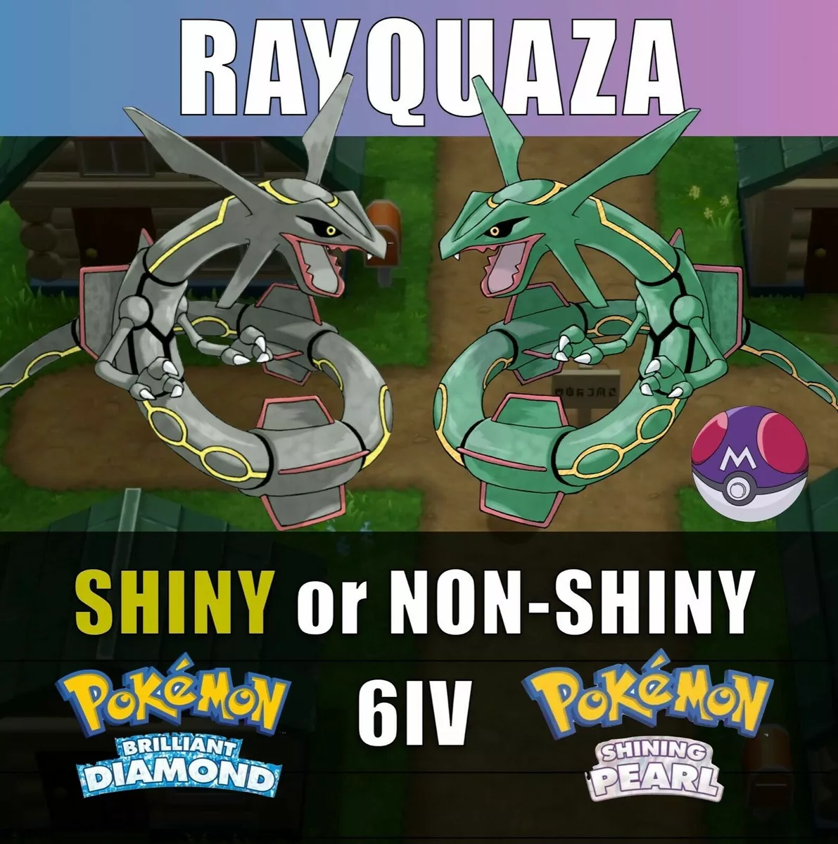 Shiny Legendary Rayquaza / Pokémon Brilliant Diamond and