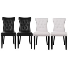 Kitchen Dining Chair Faux Leather Padded Seat Home Office Reception Chair 2/4PCS