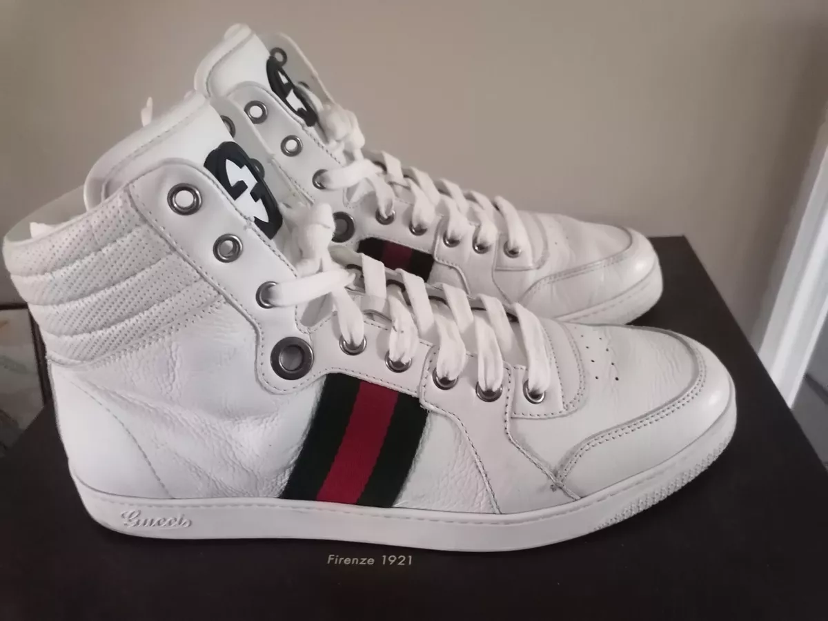 Gucci, Men's High Top White Sneakers Size 7 Gucci - Size US 7.5