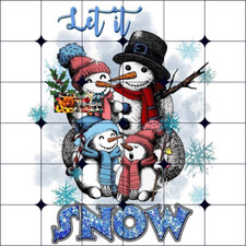 Sublimation Print Snowman Let It Snow Ready to Press Heat Transfer
