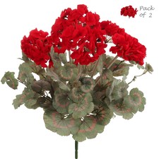 Red Geranium Bush 18 in Flower 7 Silk Vibrant...