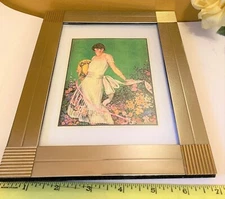  Metal Photo Frame Chrome & Gold Bold Tabletop Holds 5" x 7" Picture