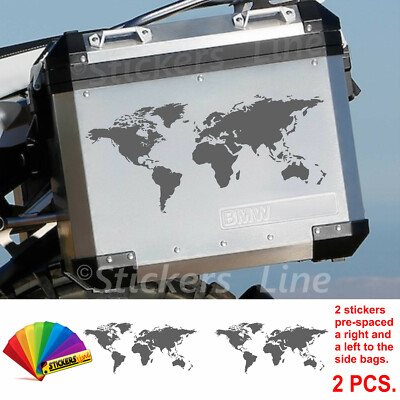Adesivi PLANISFERO valigie laterali alluminio BMW GIVI KAPPA