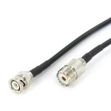 BNC Male to UHF Female SO-239 Two-Way Radio Antenna RG-58 Patch Cable 3 Feet