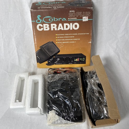 Cobra Model 20 Plus 40 Channel CB Radio Open Box 1988 Never Used ~Missing Manual - Picture 10 of 10