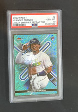 2022 WANDER FRANCO RC TOPPS FINEST PSA 10 GEM MINT 84/175 AQUA SHIMMER REFRACTOR