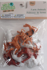 Wild Creatures Farm Animals 16 Piece Plastic Animals Playset NIP SEALED 3 