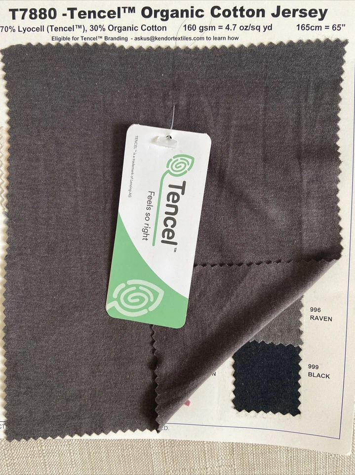 Tencel Organic Cotton Jersey (65 in. wide) Color Black - BY THE YARD - Image 3 of 3