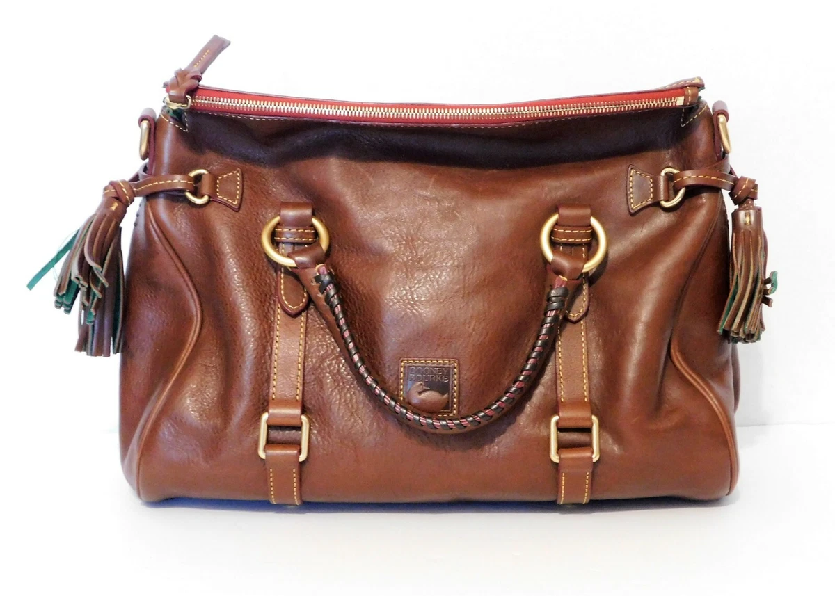 Florentine leather tasseled satchel bag clearance