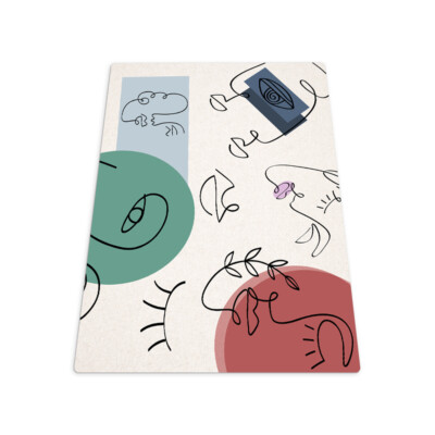 High Chair Floor Mat Protector Under Desk Female facial features 100x70