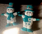 Beautiful Vintage Pair of Two Faced Porcelain Snowman Figures 8” — photo 3