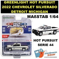 Greenlight 2022 Chevrolet Silverado Detroit Michigan Hot Pursuit 44 #43020-F Neu