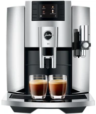Jura E8 Automatic 17 Drink 64 oz Coffee Machine (Chrome) - Refurbished
