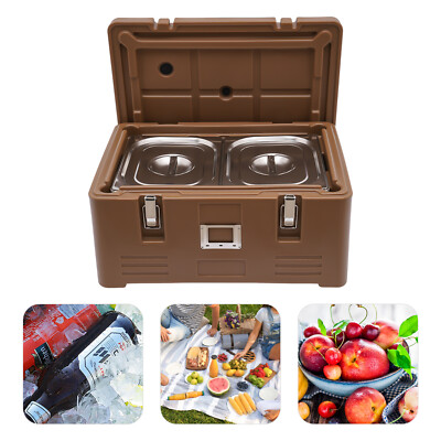 Coffee Color Insulated Food Pan Carrier Box Food Warmer Hot Box For Catering