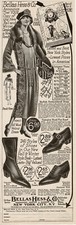 1922 BELLAS & HESS Fur Coats Women clothing shoes 1920s fashion Vintage Print Ad