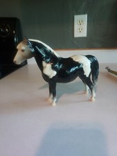 Original 1960's Breyer Horse #21?Shetland Pony Glossy Black & White Pinto 6