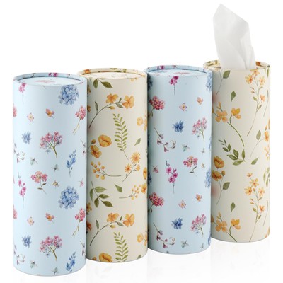 JUSTTOP Car Tissue HolderCar Travel Kleenex Cup Holder with 4 Pack Facial Tis...