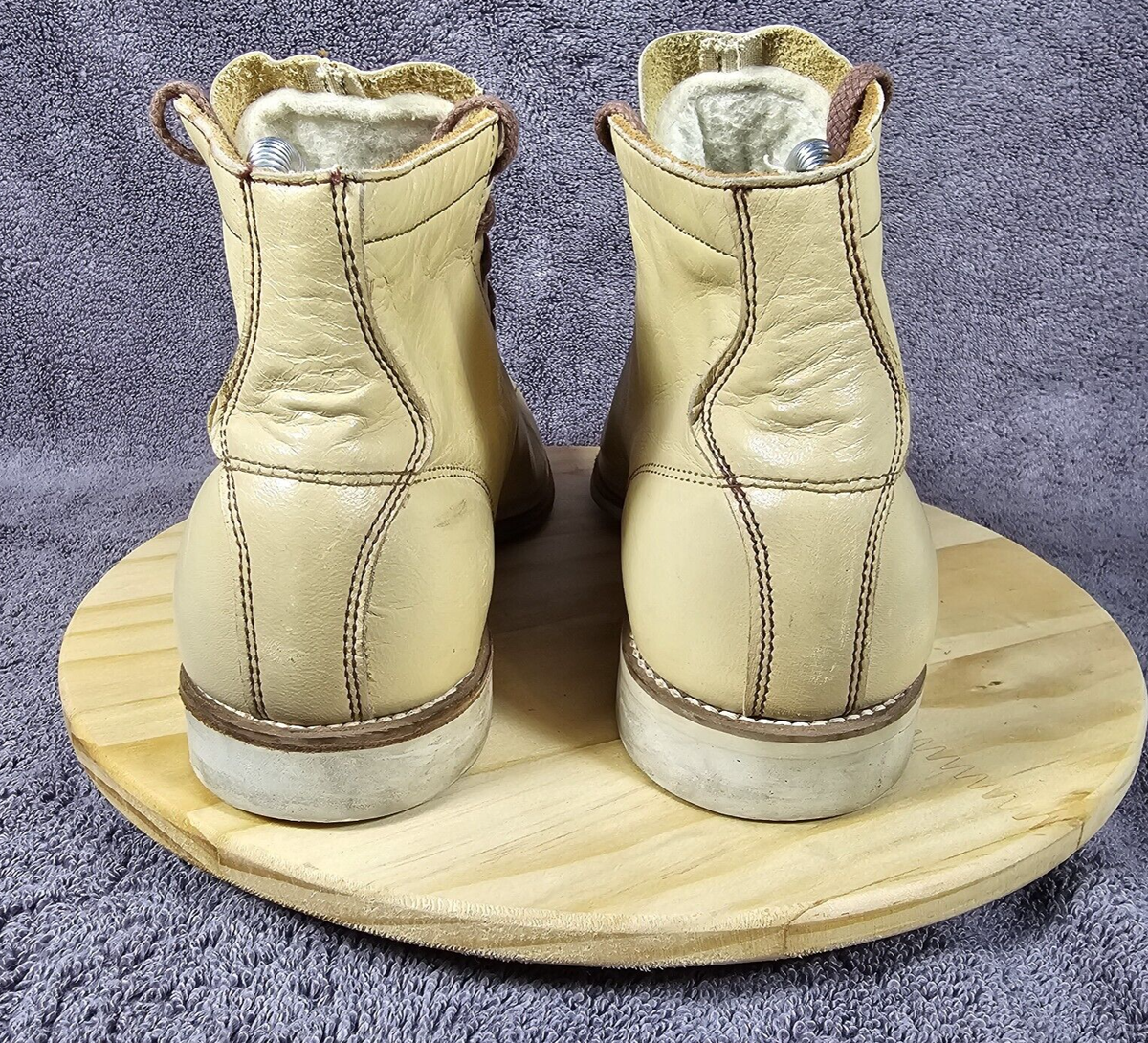 Vintage Rare Hyde High Top Leather Bowling Shoes Hi-top Tan EUC RH