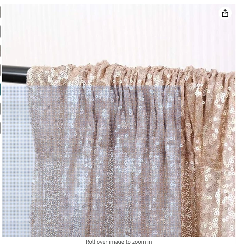 Cortina de telón de fondo de fotografía de lentejuelas para decoración de cortinas de fiesta de boda 7x5 Foto 2 de 3