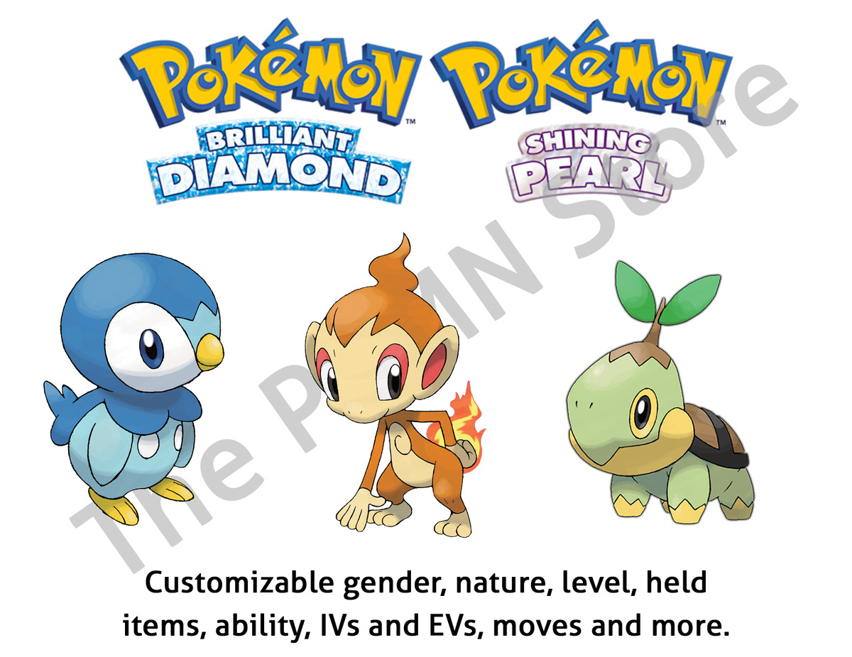 Pokémon Brilliant Diamond Shining Pearl starters Turtwig, Chimchar