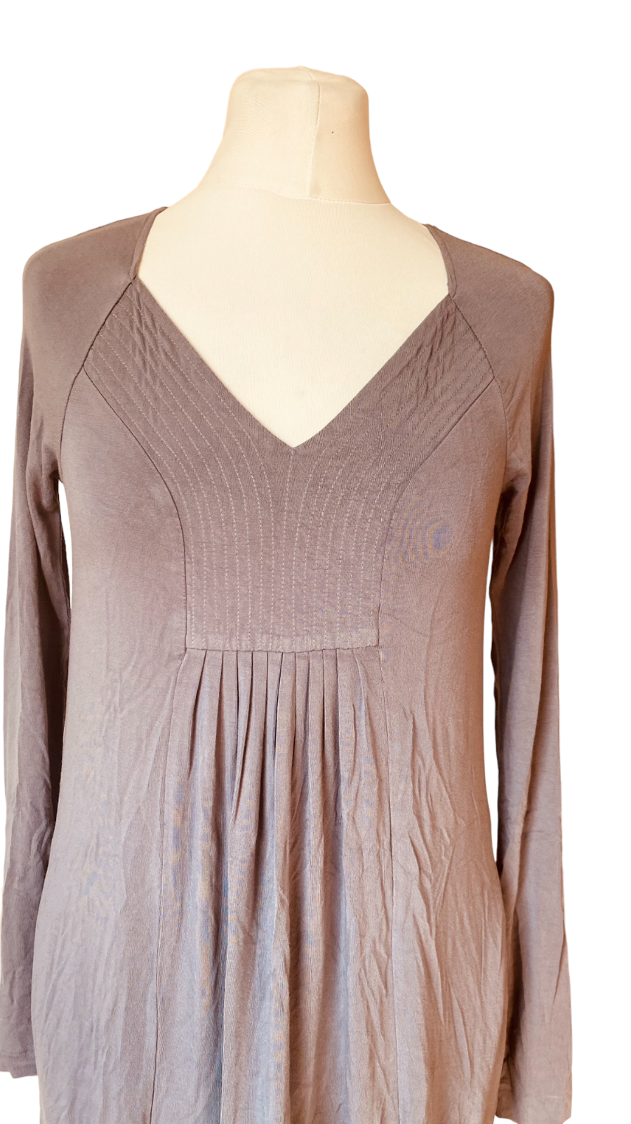 White Company Dress Mink Grey Jersey Tunic Extra Soft Long Sleeve XS UK 8 eBay