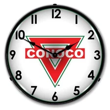 NEW CONOCO RETRO  LED LIGHTED ADVERTISING GAS STATION CLOCK - FREE SHIPPING* 