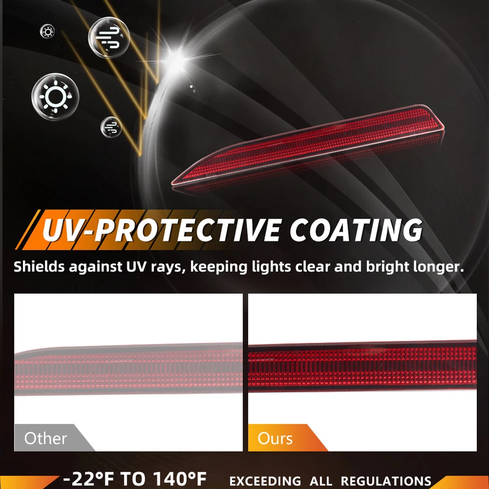 2X Reflectores de parachoques trasero rojos para Ford Taurus 2013-19 y Police Interceptor Sedán Foto 2 de 4