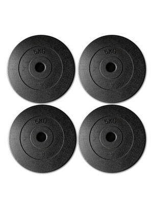 HAMMER SPORTS - 4x 5 KG (20 KG) KUNSTSTOFF HANTELSCHEIBEN | 30 MM | WIE NEU