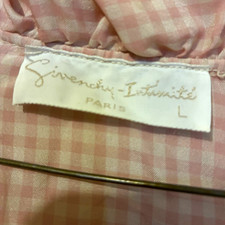Givenchy Lingerie Intimite Women's Gingham Robe Lace Ruffle Tie V-Neck L