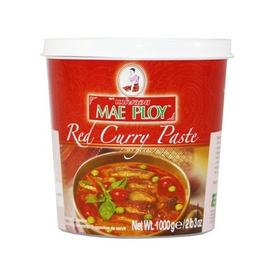 Mae Ploy Red Curry Paste, Authentic Thai Curry Paste With Red Chili, Shrimp Past