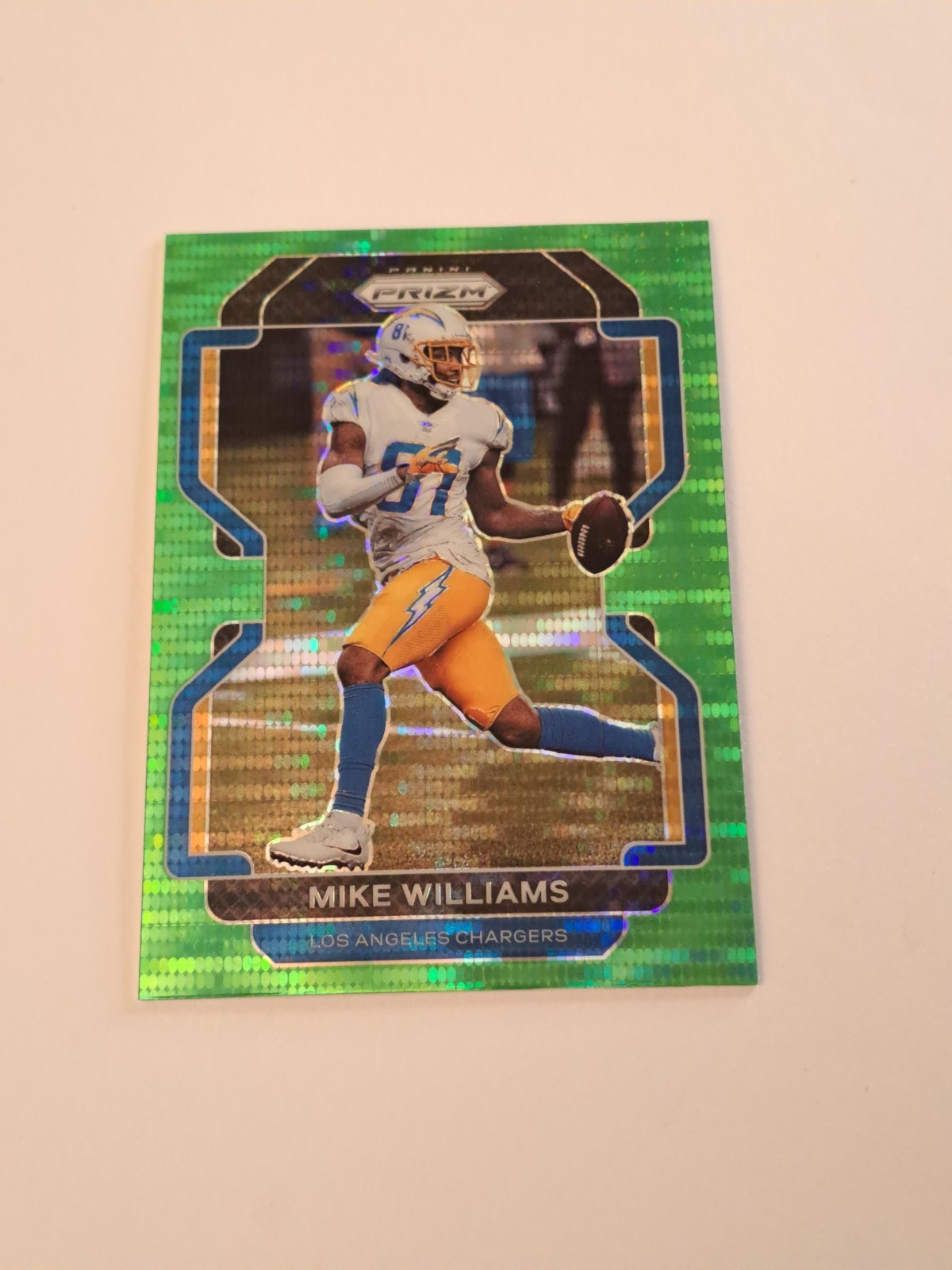 2021 Panini Prizm MIKE WILLIAMS GREEN PULSAR #167 Los Angeles Chargers