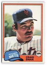 1981 Topps Coca-Cola New York Mets #8 Craig Swan New York Mets