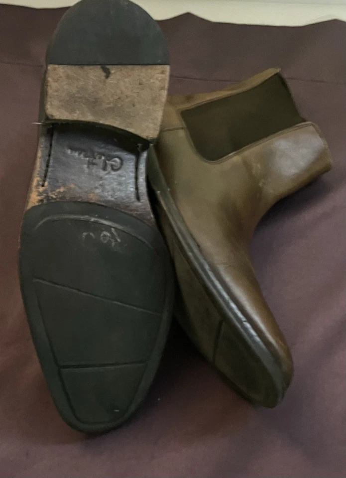 COLE HAAN $235 Polished Leather Chelsea  Brown -Chesnut—Mens 9.5 M - Image 2 of 3