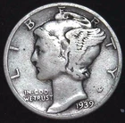 1939-P 10C Mercury Dime 90% Silver 26ohl0102-6