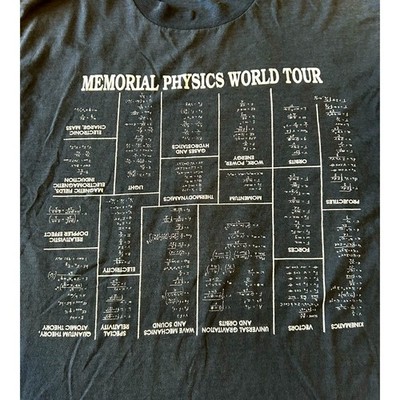 VTG Physics Science World Tour Shirt 2 Sided Space Nuclear Quantum Atoms Theory