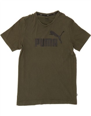 Puma Herren Grafik T-Shirt Oberteil Medium Khaki Baumwolle CA04