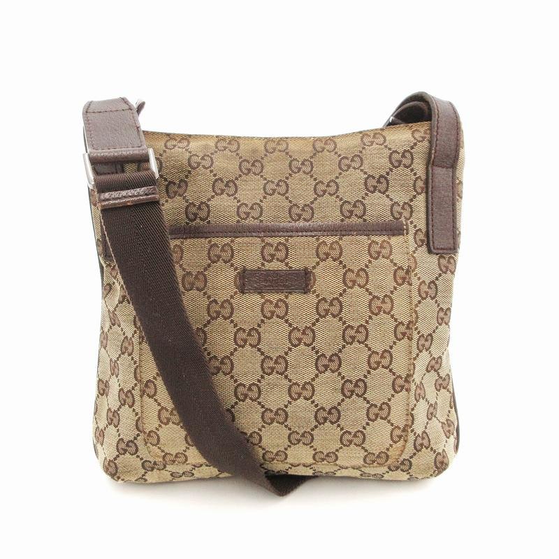 Gucci GG Canvas Crossbody Shoulder Bag in Brown Beige for Men & Women